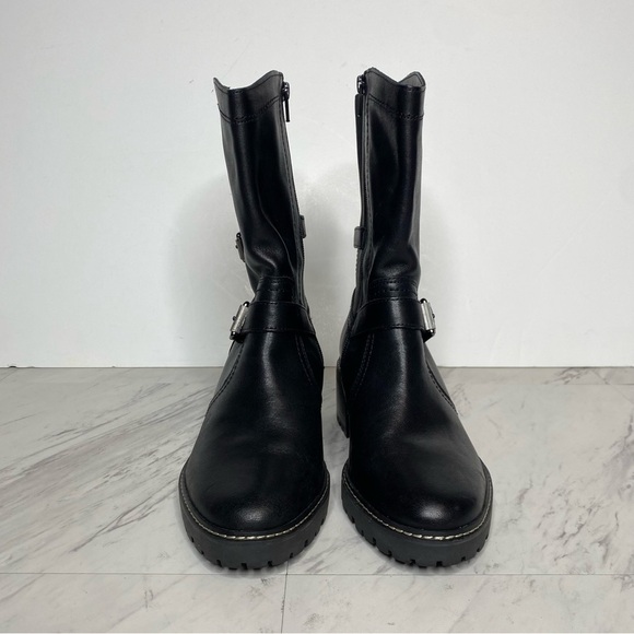 Naturalizer Talon Black Leather Buckle Boot 7W - Picture 2 of 14